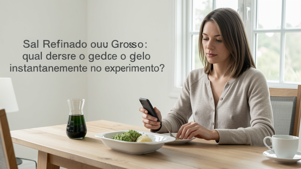 Imagem editorial ilustrando Sal Refinado ou Grosso: qual derrete o gelo instantaneamente no experimento?