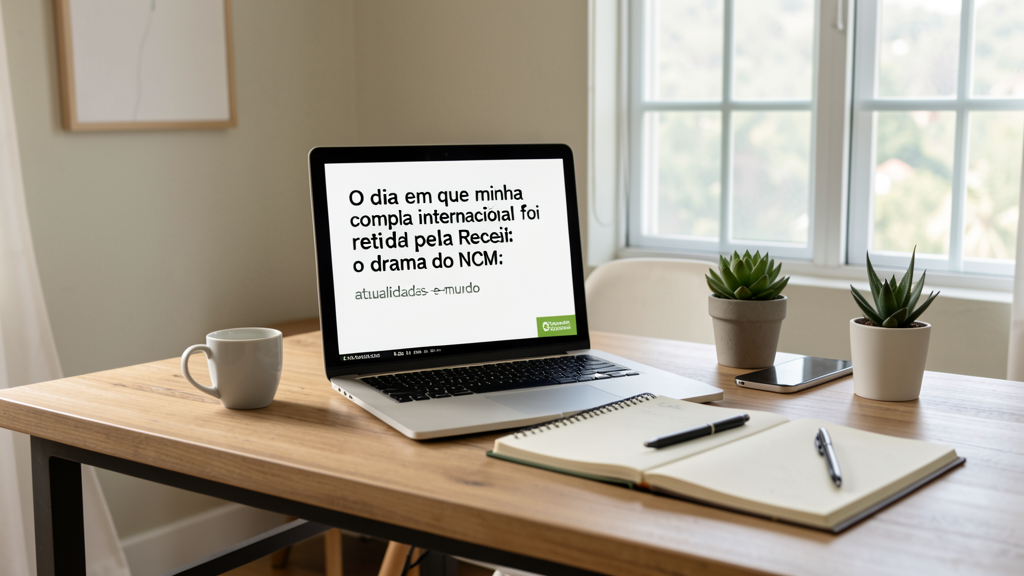 Imagem editorial ilustrando O dia em que minha compra internacional foi retida pela Receita Federal: o drama do NCM